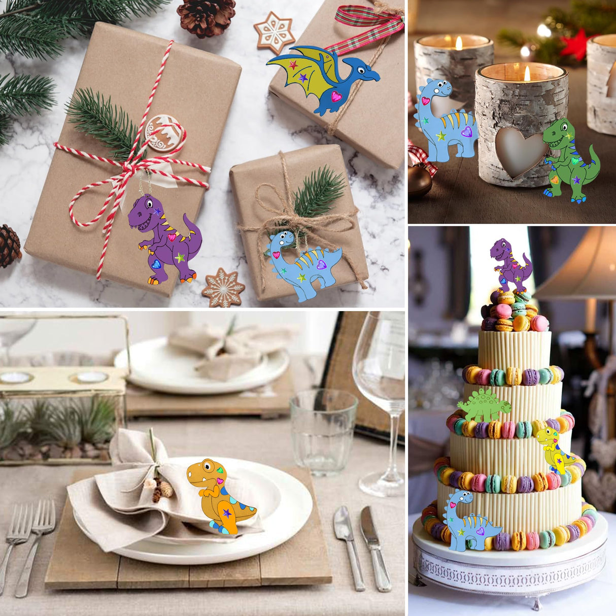 Unfinished Wood Cutouts Ornaments for Crafts,140 Pcs Dinosaur Wooden DIY Paint Craft,Wood Discs Slices Dino Shapes Blank Hanging Embellishment for Kids Painting Party Supplies Art Project Home Decor Nuyoach