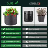 lucdnc 5 Pcs Grow Bags 5 Gallon Plant Grow Bags Multi-Purpose Nonwoven Fabric Pots with Durable Handles,Outdoor Garden Plant Pots for Vegetables Fruits Flowers Herb Succulent Bonsai Plants lucdnc