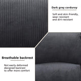 A Ainehome Living Room Furniture Set Recliner Sofa Set Loveseat Chair Furniture Sofa Set Grey Corduroy for Living Room/Rv/House/Theater Seating (A-Dark Grey Corduroy, 3 piece set) A Ainehome