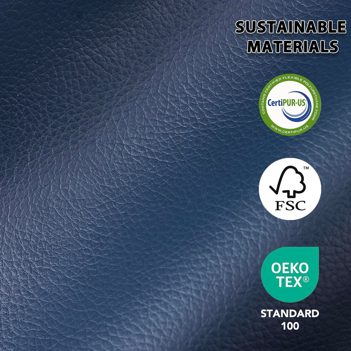 EONIX Dual Motor Lay Flat Power Lift Recliner Chair for Elderly, Electric Faux Leather Lift Chairs for Adults, 400lbs Heavy Duty Power Recliner Lift Sofa with Heat and Massage, Navy Blue EONIX