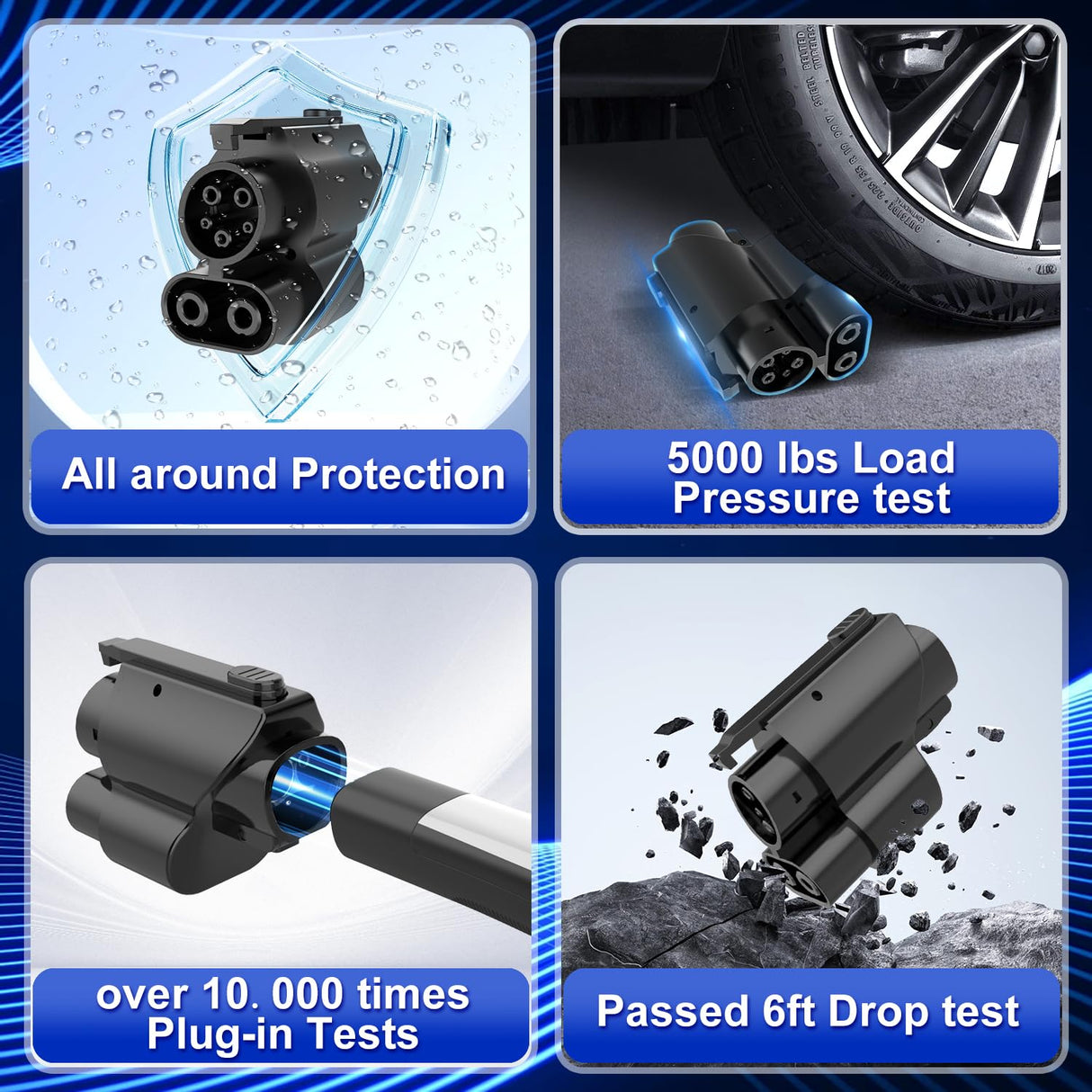 EVCONN NACS to CCS1 Charging Adapter, Max 250kW 1000V, Compatible with Tesla V1/V2/V3/V4 DC Supercharger Station, Fit for R1T, R1S, R2, R3 & Ford and GM EVs EVCONN