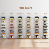 TUTOTAK Narrow Bookshelf, 8-Tier Bookcase, Spine Book Shelf for Small Space, Corner Standing Shelf for Living Room, Office, Study, Entryway, Black BS06BK008 TUTOTAK