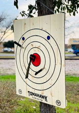 Tomahawk Targets - Large 4-Ring Hanging Axe Throwing Target Board and Knife Throwing Target Board WoodArtSupply