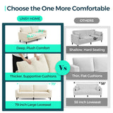 LINSY 79'' Beige Loveseat Sofa - Comfy Couch Corduroy Love Seat Couch with Adjustable Seat Depth Ergonomic Design Modern 2-Seater Soft Sofa for Living Room Bedroom Apartment Office, Beige LINSY