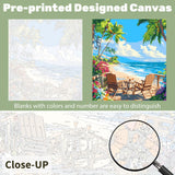 Ceiomez Paint by Numbers Kit for Adults Beach, Beach Paint by Numbers Kit for Adults, Adult Paint by Number Kits on Canvas for Home Decor Gift Art Work 16x20in Ceiomez