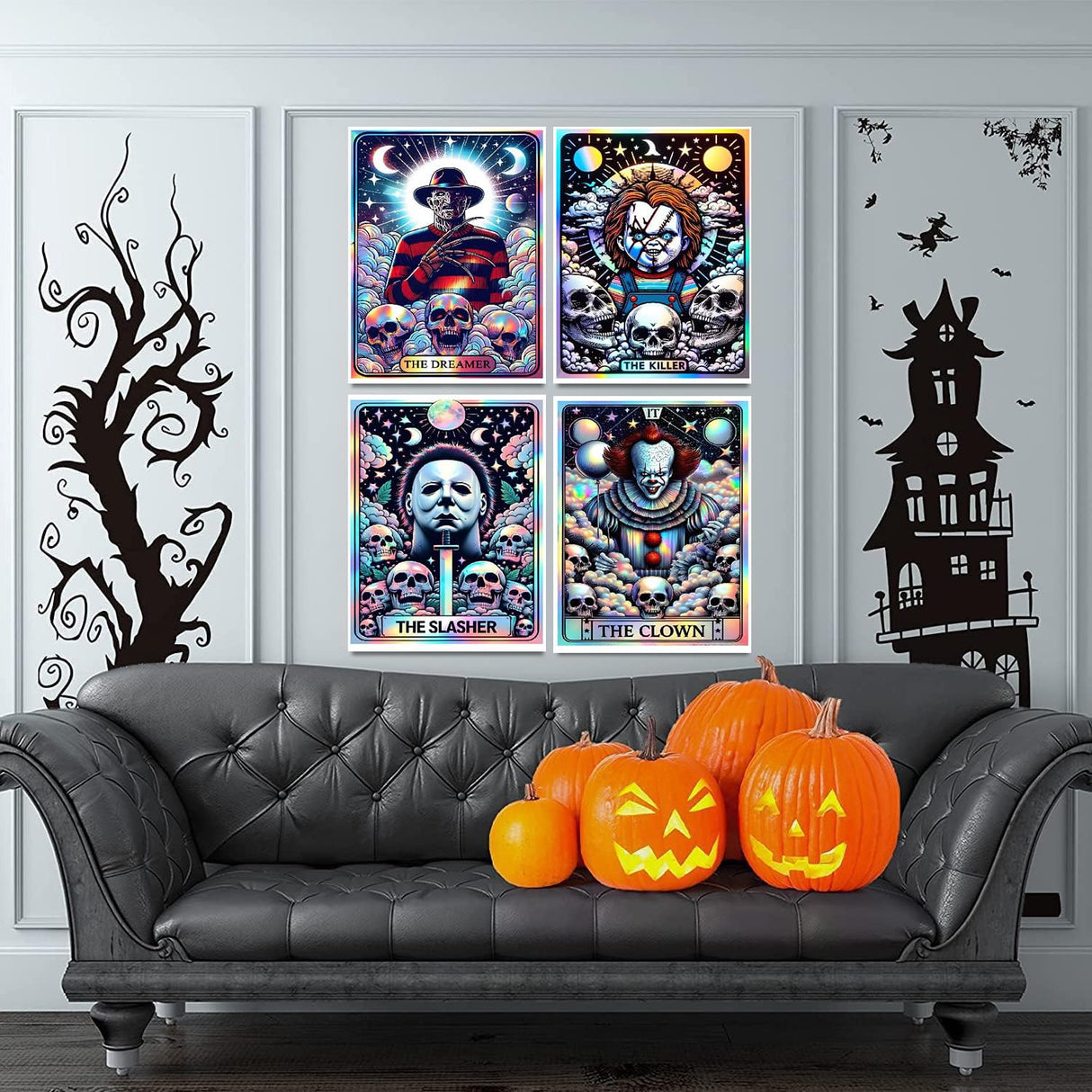 LumiCraft 6 Packs Halloween Diamond Art Kits for Adults, Horror 5D Diamond Painting Kits for Beginners, Round Full Drill Crystal Arts and Gem Art Kits for Home Wall Decor Gift 12x16 Inch LumiCraft