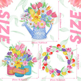 Menkxi 3 Set 5d Spring Diamond Painting Hanging Spring Flower Diamond Art Kits Sign Wreath Tulip Spray Bottle DIY Crystal Paint Arts and Crafts Set for Garden Door Window Ornaments Menkxi