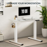 FLEXISPOT EN1 Whole-Piece Standing Desk Electric Stand Up Desk Workstation 40 x 24 Inches Desktop Ergonomic Height Adjustable (White Frame + 40" White Desktop) FLEXISPOT