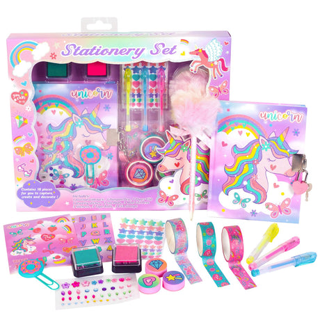 Unicorn Gifts for Girls 5 6 7 8 9 10-12 Years Old, Kids Unicorn Stationery Set with Secret Diary, Stamps, Pens, Journal Notebook Birthday Gifts for Little Girls YOYTOO
