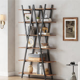 LIKEMET 74 Inch Industrial Tall Bookshelf, 6 Tier Bookshelf, Free Standing Open Book Shelves Storage Display Shelf, Book Shelf for Living Room, Home Office, Rustic Brown LIKEMET