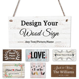 Personalized Custom Wood Signs,Customized Wooden Board Decoration Farmhouse Decor,Custom Family Sign,Name Date,Custom Rustic Sign for Home,Kitchen,Wall Art 3.94"X7.87"(10X20cm) AXKEUDO