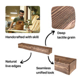 Adorwood Handmade Fireplace Mantel Shelf 60", Rustic Wood Mantles for Over Fireplace, Wall Mounted Floating Mantel Shelves for Living Room Decor (Dark Rustic, 60Lx6Hx8D inches) Adorwood