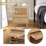 Anbuy 9 Drawer Dresser and Night stand Sets for Bedroom, One Drawer Nightstands Set of 2 & 9 Drawer Dresser Combo 3 Pieces (Natural) Anbuy