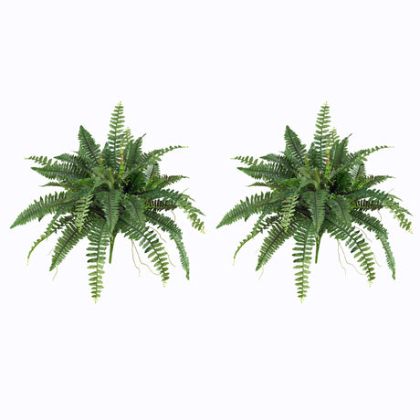 Nearly Natural 40IN Artificial Boston Fern Large Hanging Plant, Set of 2 Artificial Ferns that Look Real for Home Décor Nearly Natural