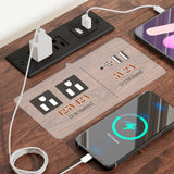 EnHomee Farmhouse Dresser with LED & Power Outlet 55.2''W Wood Dresser for Bedroom White 10 Drawers Dresser Vintage Dressers & Chests of Drawers Dresser TV Stand, Hallway, Antique White EnHomee