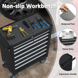Granper High Capacity 7-Drawer Tool Chest with Wheels, Movable Rolling Tool Chest, Lockable Tool Box with Wheels, Heavy Duty Tool Cabinet for Workshop, Garage, Mechanics and Repair Room (Black) Granper