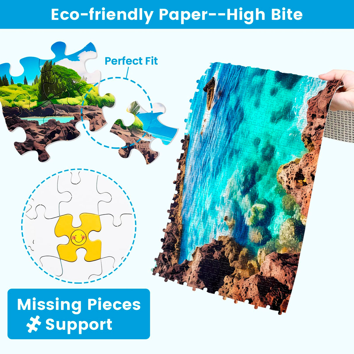 2 Pack 1000 Piece Puzzle for Adults Puzzles for Adults 1000 Pieces and up 2000 Piece Puzzles for Adults Beach CoconutTree Reef Landscape Jigsaw Puzzles Edsjegn