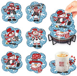 Meothan 6 Pcs Diamond Art Coaster Kits With Holder - Christmas Snowman Diamond Painting for Adults Beginners - 5D Gem Art Dots Paintings With Cork Pads - Crafts Supplies Meothan