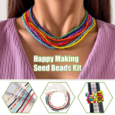 Ybxjges 24000Pcs 2mm Glass Seed Beads Kit, with 28 Colors Small Beads Kit for Girls,Women and Adults,Bracelets, Necklaces,Earring,Jewelry Making Supplies Ybxjges