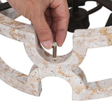 KSANA Farmhouse Wood Semi Flush Mount Ceiling Light, Vintage Drum Distressed White Close to Ceiling Light Fixtures for Bedroom, Hallway, Foyer, Entryway, Kitchen, Stairway, Dining & Living Room KSANA