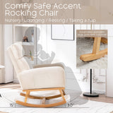 YUUIJOAA Rocking Chair Nursery - Glider Modern Accent Chairs Upholstered Linen Nursing Rocker Padded Armchair for Indoor Living Room Bedroom Beige YUUIJOAA