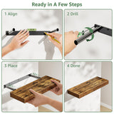 KLUVIS Bathroom Floating Shelves for Wall - Farmhouse Shelf Over Toilet Small 16 inch Set of 3, Rustic Brown (13BN3) KLUVIS