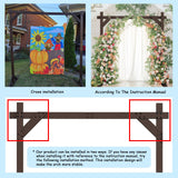 Kusamue Wooden Wedding Arch Frame 7.48 FT Square Wood Arch Wedding Arbor Backdrop for Ceremony Party Proposal Scene Garden Beach Forest Rustic Boho Decoration(7.48ft) Kusamue