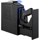 LMRSTOO Biometric Gun Safe for Handgun,Fingerprint Bedside Gun Safe with Fingerprint, PIN Code, KEY Access LMRSTOO