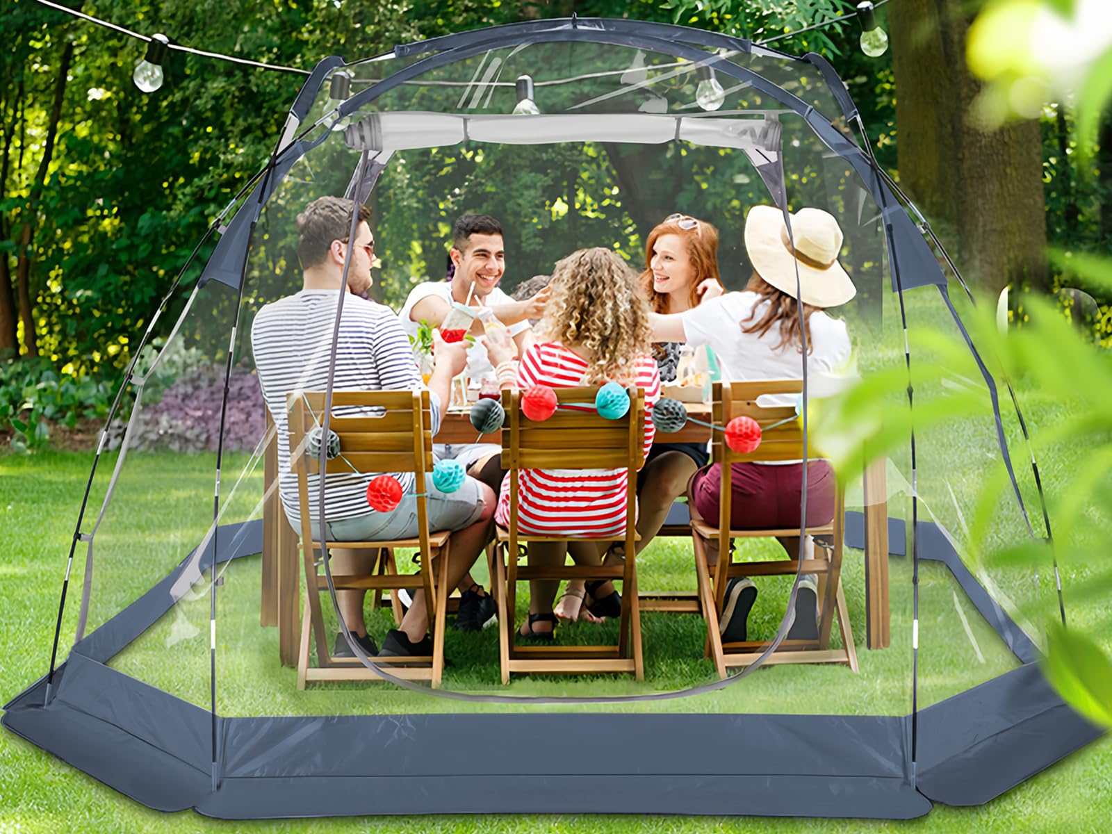 Clear Bubble Tent ZXPLO 4 6 Person Gazebo Screen House Room 10 x10 Sports Tent Weather Proof Cold Protection Tent for Sports Outdoor Backyard P