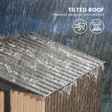 Outdoor Storage Shed, 8 x 6 FT Metal Storage Shed, Metal Garden Tool Shed with Roof, Door & Lock, Waterproof and Anti-UV, for Patio Garden Yard, Brown CuisinSmart