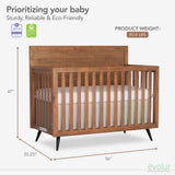 Evolur Stilnovo Mid Century 4-in-1 Convertible Crib Evolur