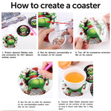 Apcufir 8 Pcs Christmas Diamond Painting Coasters Kits with Holder,DIY Diamond Art Coaster Kits for Adults & Kids,Paint with Diamonds Coasters Art Crafts for Holiday Decor Gifts Apcufir