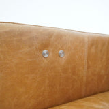 Ashcroft Furniture Co Brown Leather Reclining Couch Sofa - Mid Century Modern Button Tufted Left Facing Power Recliner Couches for Living Room, Apartment, Loft, and Office, Ludwig Ashcroft Furniture Co