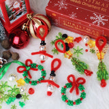 GYGOT Christmas Crafts,36 Sets Beaded Ornament Kit-Including 12 PCS Snowman/12 PCS Christmas Tree/12 PCS Wreath,Xmas Party Holiday Craft Tree Decorations (Assembly Needed) GYGOT