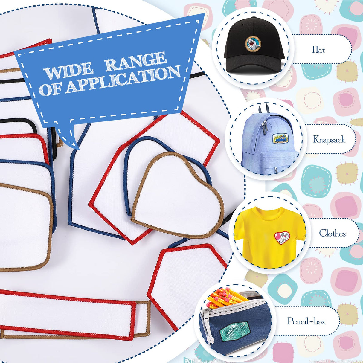 Juinte 140 Pieces Sublimation Patches Blank Hat Patches Sublimation Patches Blank for Hats Hat Patches Blank Patches for Clothes Hat Dress Patch (Black, Blue, Red, Khaki) Juinte