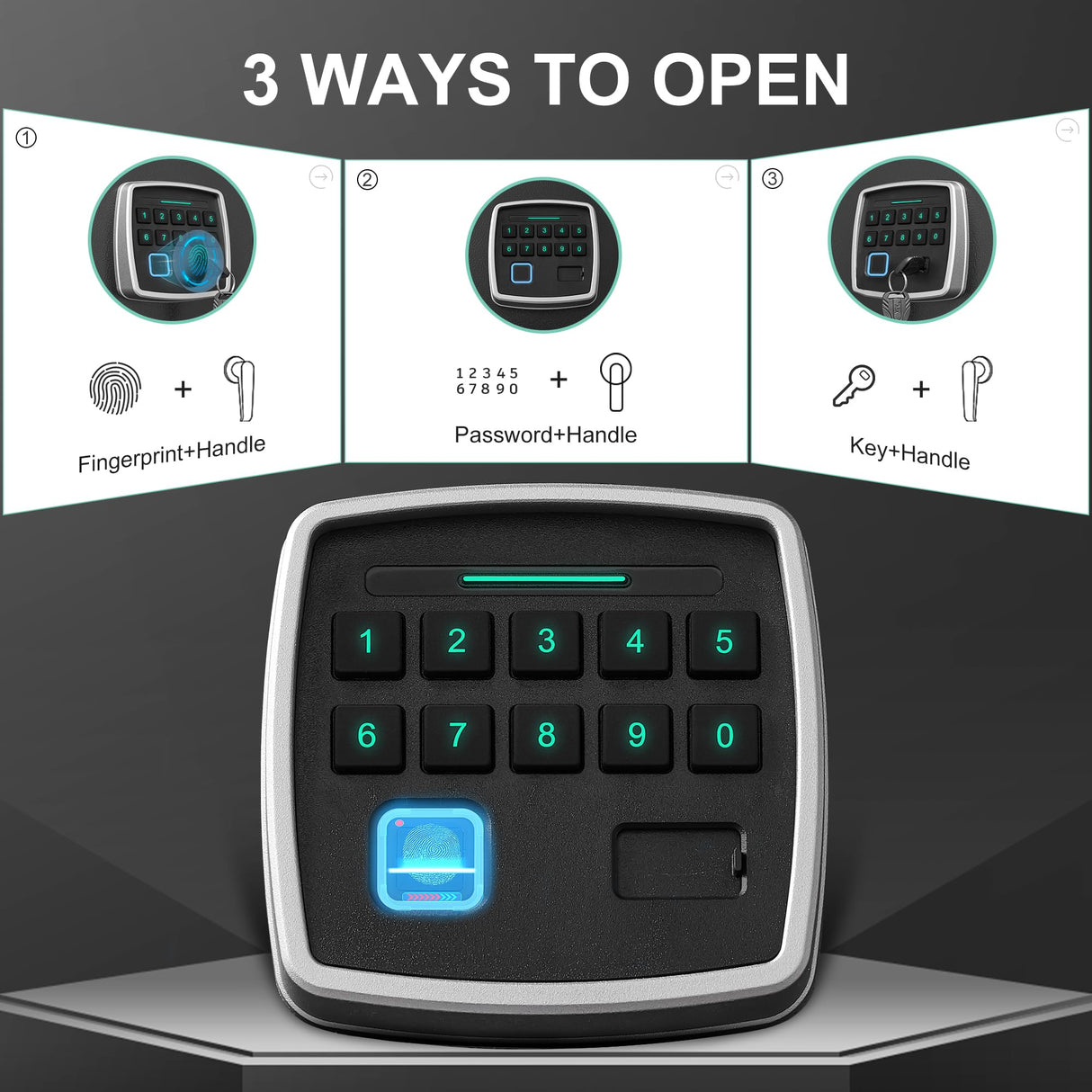 SAFEFEVER Gun Cabinet, 2 Rifle Gun Cabinet with 180-Degree Full Access Door, Gun Cabinets for Rifles and Shotguns with Removable Shelf, Shotgun Safe with Pistol Bags and Bullet Rack, Biometic Unlocked SAFEFEVER