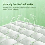 Anluoer Memory Foam Mattress Topper Queen for Back Pain, Rayon Derived from Bamboo Pillow Top Mattress Topper for Hot Sleepers,Cooling Mattress Pad with 8-21" Deep Pocket, 60x80 Inches, White Anluoer