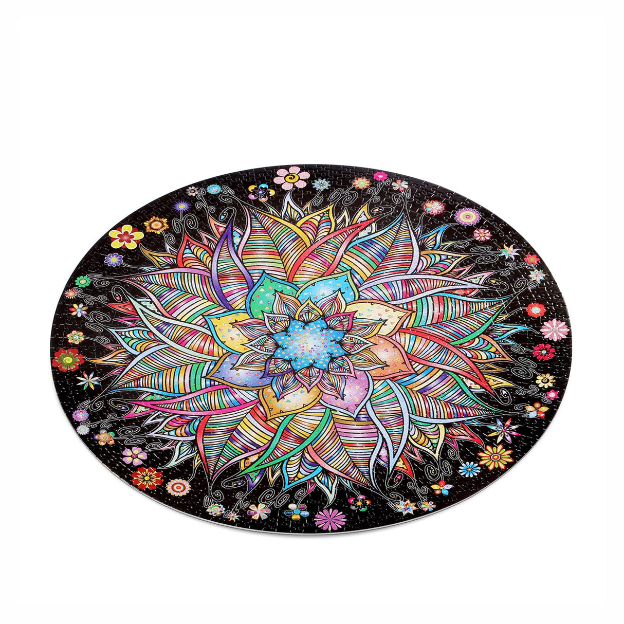 Bgraamiens Puzzle-Flower Whisper-1000 Pieces Round Puzzle Color Challenge Jigsaw Puzzles for Adults and Kids Bgraamiens