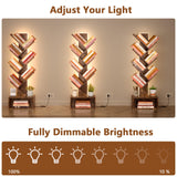 Hoctieon 6 Tier Tree Bookshelf, Tall Bookcase, Freestanding Book Shelf with LED Lights, Display Floor Standing Storage Shelf, Book Organizer Shelves for Home Office, Living Room, Rustic Brown Hoctieon