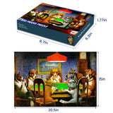 500 Pieces Jigsaw Puzzles for Adults Wooden Jigsaw Puzzle 500 Piece Adult Puzzle Children, Dogs Playing Poker Puzzles DIY Home Decor Wall Art Game Toy Gift for Family Dad Mom Wife Friends, 20.5x15In najiaxiaowu