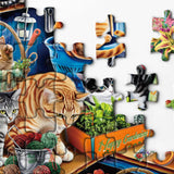 Cat Gardening Cabin Puzzle for Adults 1000 Pieces, Flower Plant Jigsaw Puzzle, Cute Kitten Garden Puzzle BBOLDIN