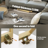 WOHOMO Folding Coffee Table 39.3'' White Coffee Tables for Living Room Portable Simple Modern Rectangular Center Table for Small Spaces, No Assembly, White-Htp WOHOMO