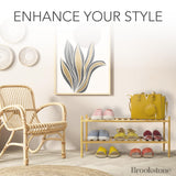 Brookstone, 2 Tier Bamboo Shoe Rack, Minimalistic Boho Wooden Shoe Organizer, Efficiently Fits 6 Pairs, Sustainable & Eco-Friendly for Small Spaces Brookstone