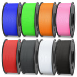 TECBEARS Rapid PETG Filament Bundle，High Speed 3D Printer Filament, High Toughness Matte PETG, 250g Each Spool, 8 Pack, Black+White+Gray+Red+Orange+Green+Blue+Pink TECBEARS