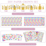 ZYNERY 47 PCS Golden Birthday Crowns with DIY Stickers Kit Paper Crown Party Hats for Kids Classroom School,Prince Princess Birth Decor Gift ZYNERY