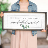 Simply Said, INC Farmhouse Frames What a Wonderful World Wooden Sign, Rustic Framed Wall Art, Inspirational Farmhouse Home Decor, 10 x 24 Inch Simply Said, INC