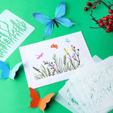 Marspark 20 Pieces Wildflower Stencils for Painting Template Flower Wall Stencils Reusable Spring Templates PET DIY Drawing for Painting on Wood Wall(Rectangular Style) Marspark