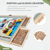 BuilderButler 2-in-1 Tilting & Rotating Puzzle Board for Puzzle Enthusiasts,Portable Puzzle Table with 4 Drawers Cover,35.2" x 26.2" for 1500 Pieces BuilderButler