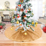 Christmas Tree Skirt 24 Inch Gold Sequin Tree Skirt Small Tree Skirt for 4 Foot Tree Christmas Decorations QueenDream