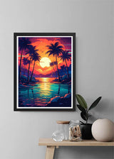 Diymood Paint by Numbers for Adults Sunset, DIY Oil Painting Lakes Acrylic Paint by Number Kits for Kids Adults Beginner for Home Wall Decor 16x20 inch Diymood